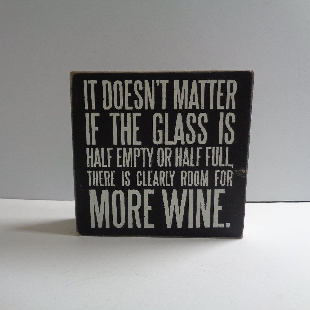 MORE WINE Wooden Standing Sign Decor Primitives by Kathy Bar Sheshed Kitchen